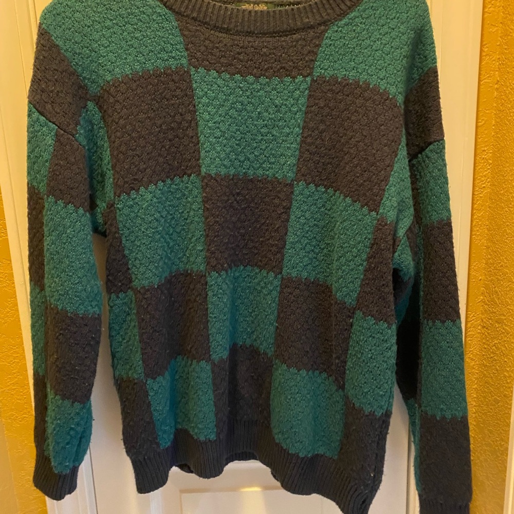 Wild Fable Green and Blue Oversized Hoodie